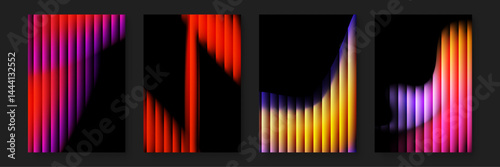 Four abstract colorful vertical stripes. Suitable for backgrounds, banners, posters, and graphic design projects needing vibrant and modern elements.