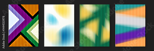 Abstract, vibrant striped designs, suitable for backgrounds, packaging, textiles, and digital art projects needing a touch of color and energy.