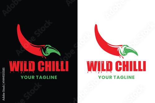 Wild Chilli Logo Design, chili with sharp claws of wild animals