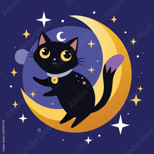 cat and moon