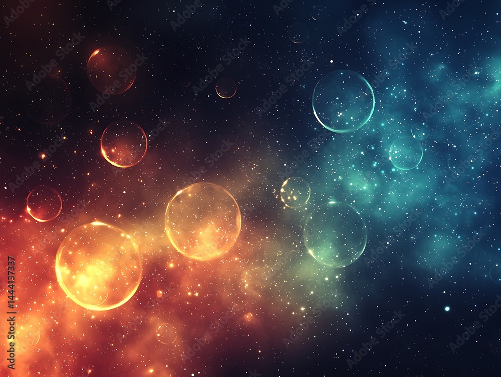 Fototapeta premium Cosmic bubbles adrift in nebula
