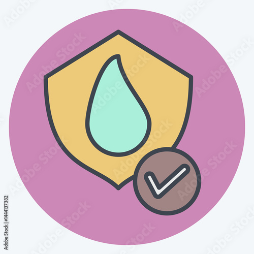 Icon Shield. related to Bedding symbol. color mate style. design editable