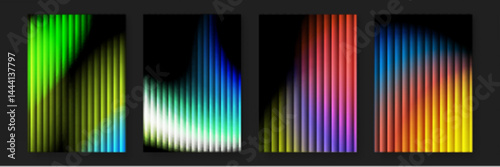 Abstract designs with colorful vertical lines. Ideal for backgrounds, web design, banners, posters, or modern themed projects needing vibrant elements.
