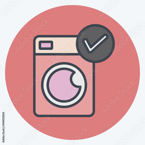Icon Washing Machine. related to Bedding symbol. color mate style. design editable