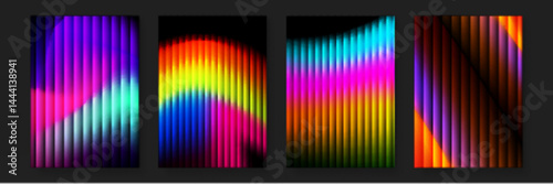 Four colorful abstract vertical gradient stripes suitable for backgrounds, posters, banners, websites, and graphic design projects needing vibrant colors and modern look.