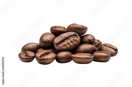 Coffee beans isolated on transparent PNG cutout