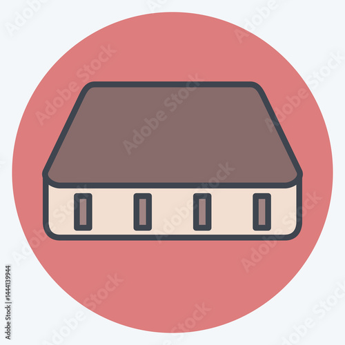 Icon Mattress. related to Bedding symbol. color mate style. design editable