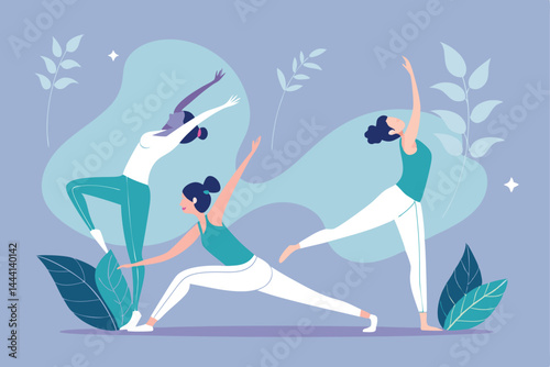 Design an abstract web banner promoting Pilates and balance training.  Emphasize elegance, strength, and well-being.