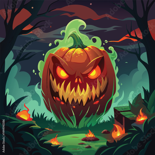 halloween background with pumpkins