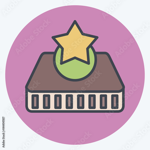 Icon Mattress 2. related to Bedding symbol. color mate style. design editable