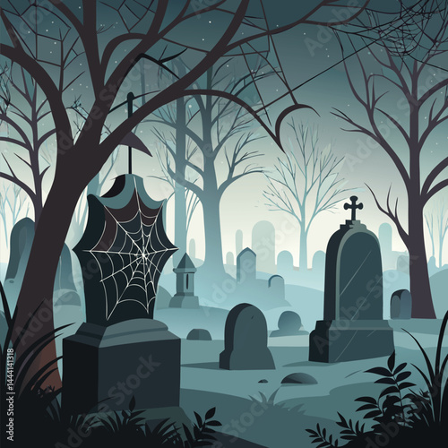 cemetery at night