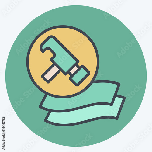 Icon Durable. related to Bedding symbol. color mate style. design editable