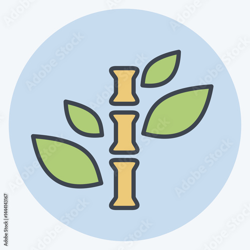 Icon Bamboo. related to Bedding symbol. color mate style. design editable
