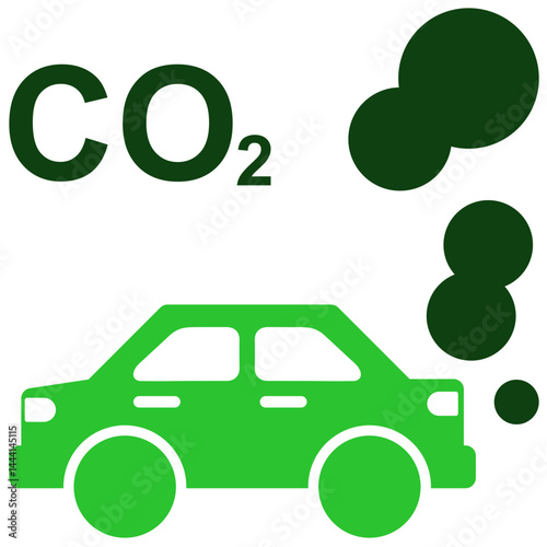 CO2 icon vector for emissions, climate change, and air pollution symbols. Ideal for environmental issues, carbon monitoring, and global warming illustration use.