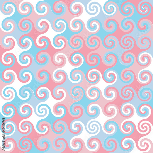 Peach and light blue kaleidoscope with beautiful geometric patterns / 桃色と水色の万華鏡 美しい幾何学模様