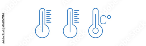 Thermometer icon. Thermometer with temperature scale, Temperature icons vector set .