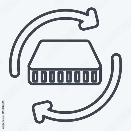 Icon Mattress 3. related to Bedding symbol. line style. design editable