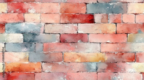 Wallpaper Mural Colorful, painted brick wall design with soft hues. Torontodigital.ca
