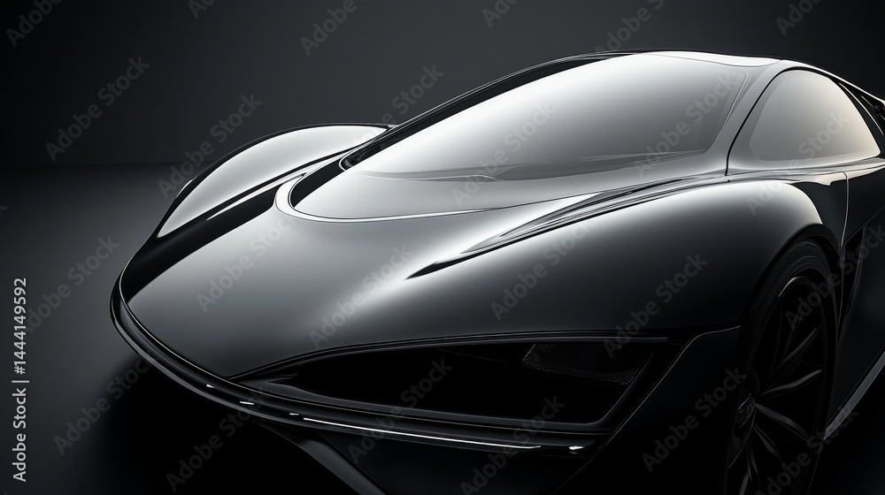 Fototapeta premium A sleek, modern black car showcasing innovative design and engineering.