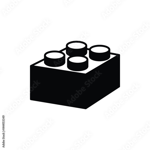 Toy block or piece line art vector icon for toy apps and websites