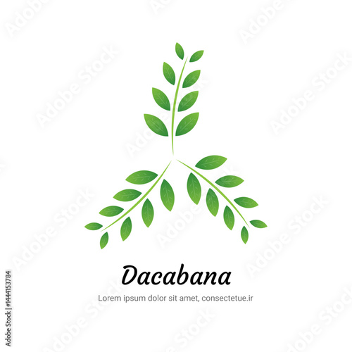 Bright green leafy branch logo symbolizing growth and natural harmony