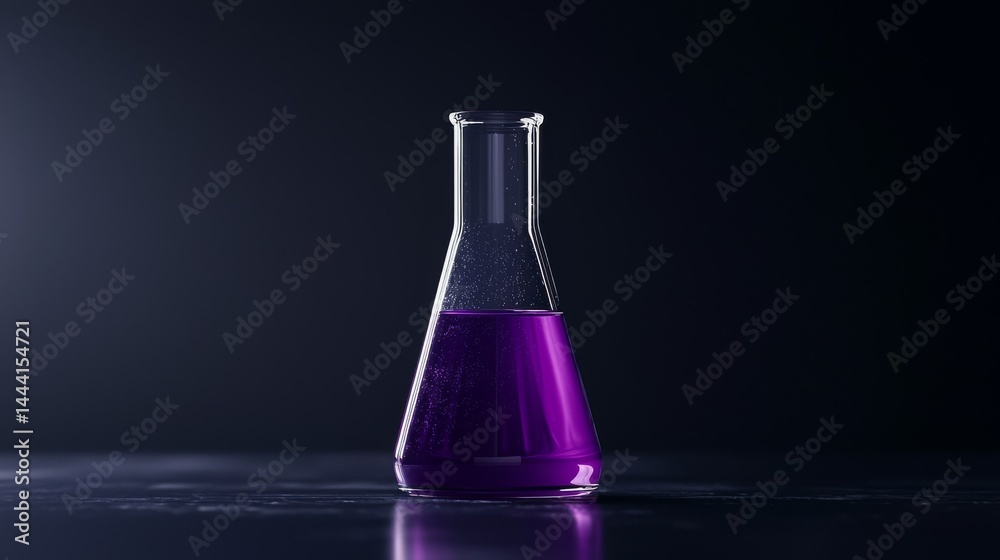 A vibrant beaker filled with purple liquid, showcasing an intriguing scientific experiment. A vibrant beaker filled with purple liquid, showcasing an intriguing scientific experiment.