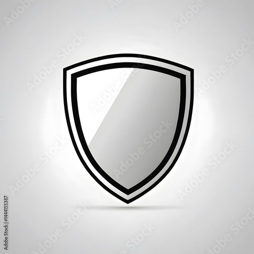 Free Download Simple vector icon of a shield, minimalist, bold outlines, isolated on white background - GFXLoad