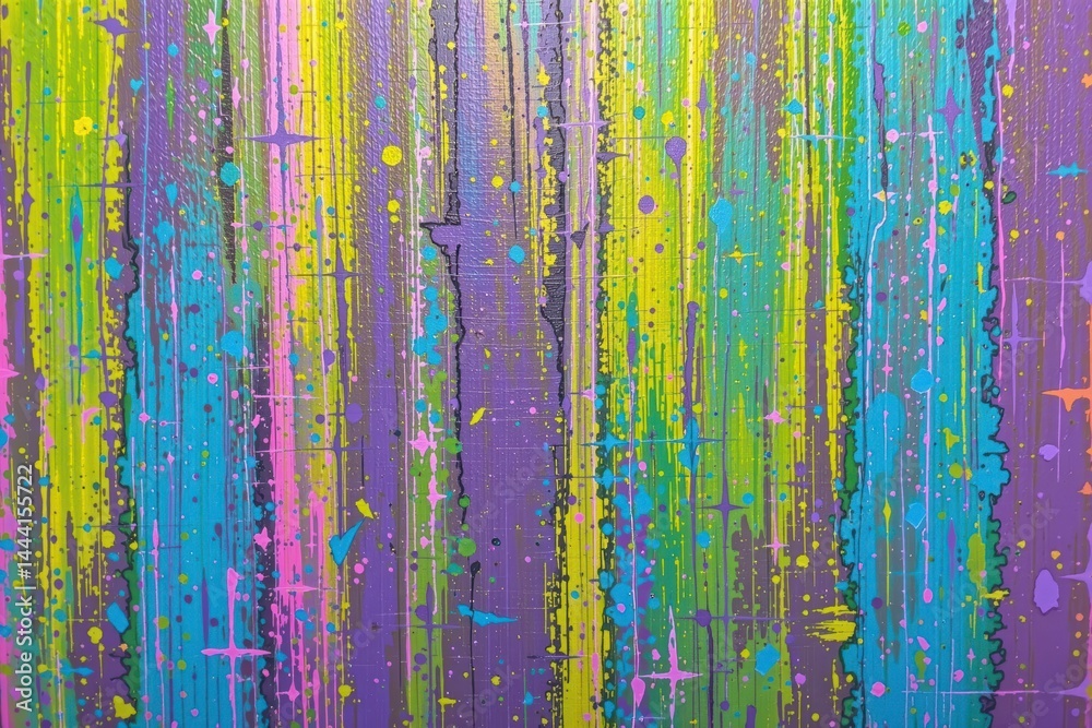 Vibrant Abstract Paint Drip Art with Bright Colors and Unique Texture Vibrant Abstract Paint Drip Art with Bright Colors and Unique Texture