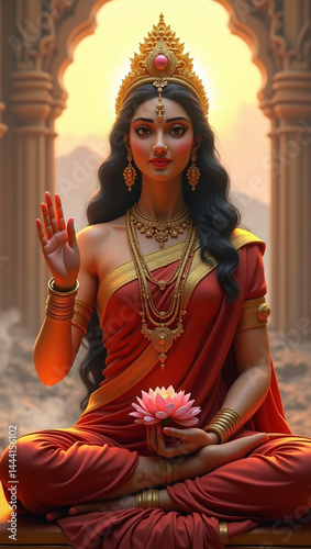 Goddess_Parvati__The_Divine_Mother_Blessing_Pose_Prom_