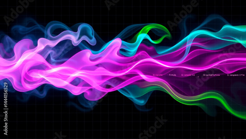 Neon wave abstract art vibrant neon light trails futuristic neon wave design pink purple neon pattern glowing abstract wallpaper sci-fi neon digital art