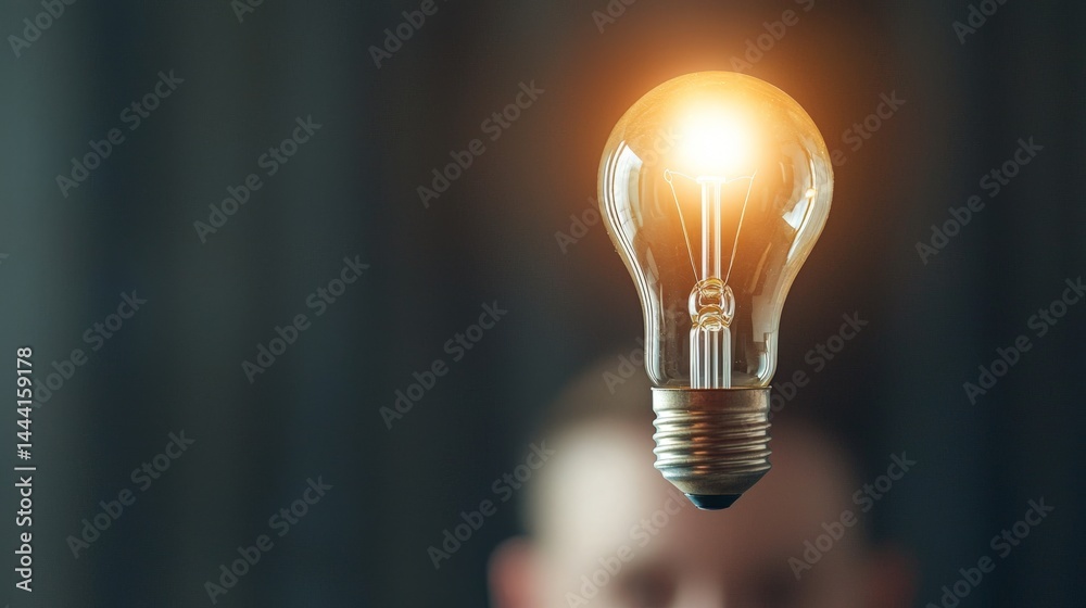 Insightful Understanding for Smarter Decision Making, A glowing light bulb symbolizes creativity and inspiration against a blurred background.