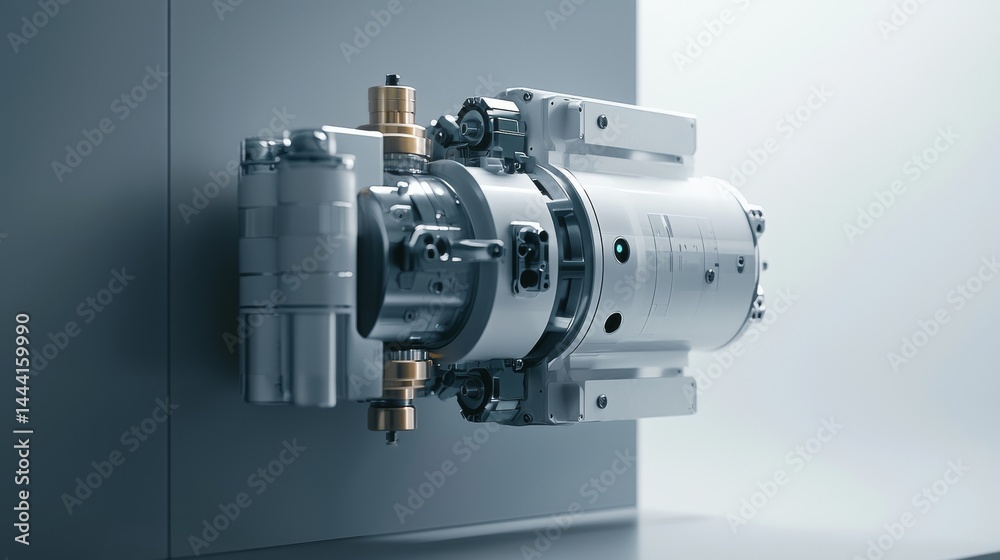 Close-up of an advanced mechanical component showcasing engineering precision. Close-up of an advanced mechanical component showcasing engineering precision.
