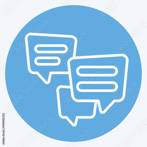 Icon Multiple Chat. related to Speech symbol. blue eyes style. design editable
