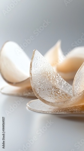Elegant translucent petals basking in soft light, showcasing natural beauty and delicacy.