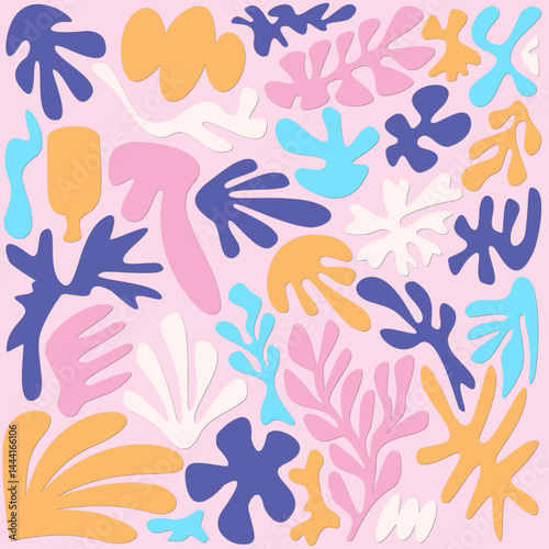 Abstract random Matisse shapes form template background design