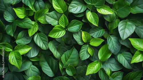 Green Tropical Plants. Lush Foliage and Ferns in Jungle Rainforest Setting