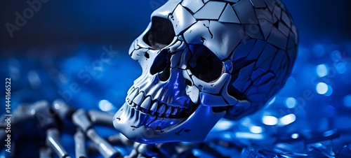 skeleton in Delfts Blauw, ai generative