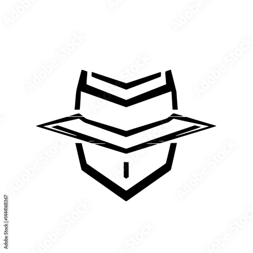 Minimalist Detective Logo: Fedora & Face Icon on White