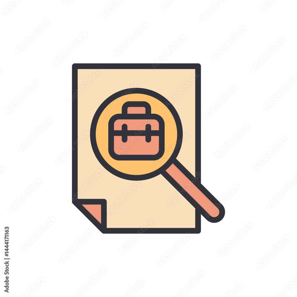 Find job colored icons, minimalist vector illustration ,simple transparent graphic element .Isolated on white background