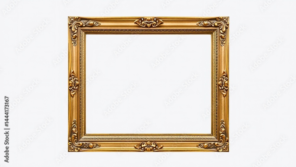 Classic Painting Frame, Narrow Design, PNG Background