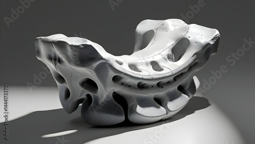 cervical vertebra C5 rendered in grayscale with high-texture detailing