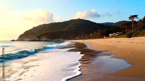 sunset over the beach