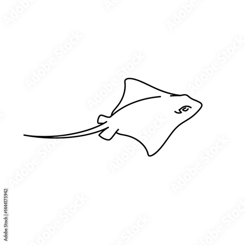 Stingray line icon in black on white background