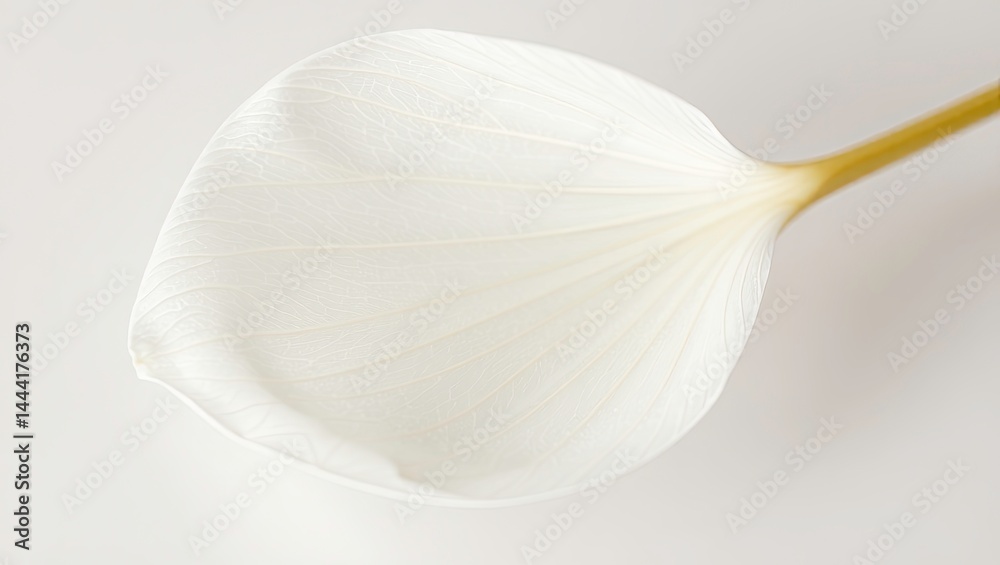 Elegant White Petal, Soft Lighting, Subtle Veins
