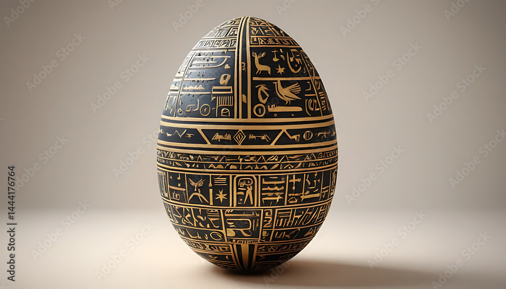 spring Symbols Easter Eggs in Minimalist Style