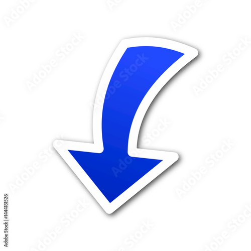 blue downward arrow element