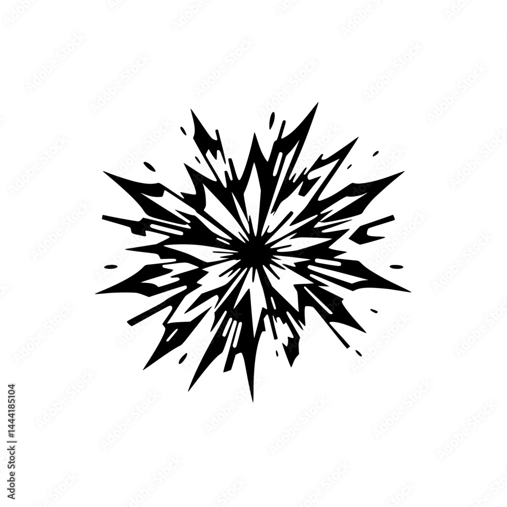Fototapeta premium Abstract Black & White Burst Design - Energy, Explosion, Comic Style