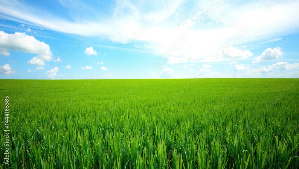Serene Green Field Under a Clear Sky