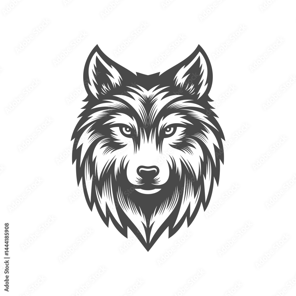 Fototapeta premium Wolf head Vector illustration. Vintage Wolf Logo Template.