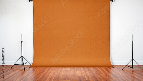 Studio Portrait Background - Brown Canvas, Wall and Floor, Soft Gradient